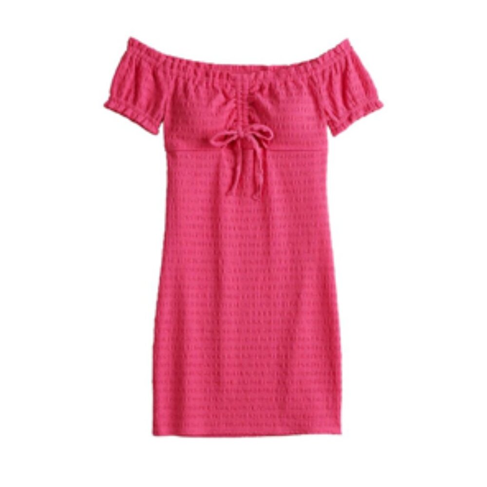 SO Juniors Allover Smocked Cutout Mini Dress Pink Size S New with tags